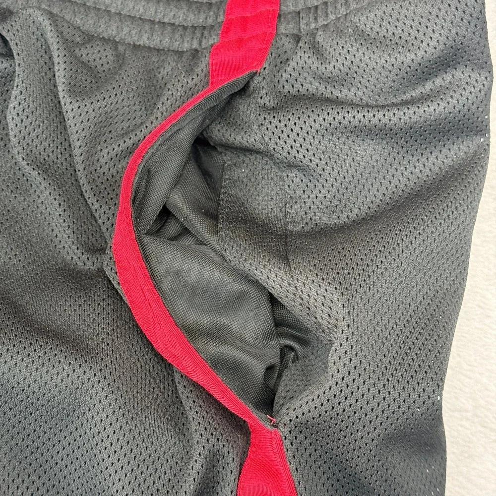 Nike Basketball Shorts Mens Large Black Red Mesh Athletic Gym Pockets Drawstring